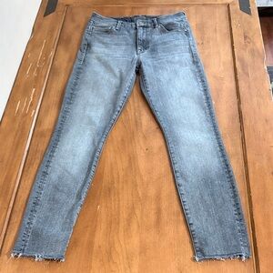 Mother Gray High Waisted Looker Ankle Fray Denim Jeans Size 27
